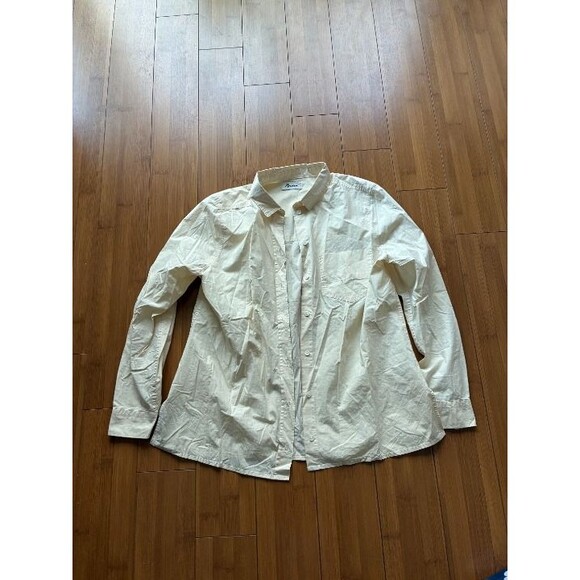 Rowan Off White Orange Cotton Button Up Shirt - Large - Picture 1 of 6